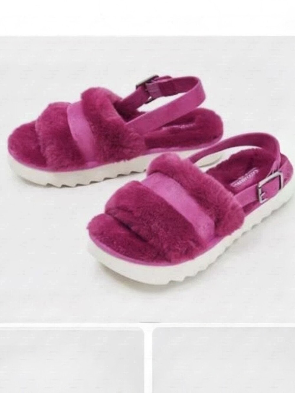 Ugg Koolaburra Plush Faux-Fur Slingback Slippers -  Fuschia